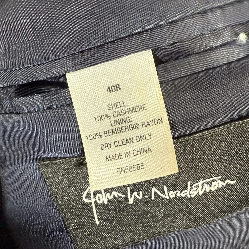 John‎ W Nordstrom Loro Piana Sport Coat Blazer Mens 40R Blue 100% Cashmere